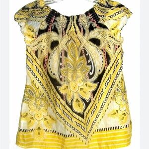 Express Banda Yellow Paisley Women's Small Top